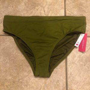 Xhilaration Ribbed High Rise Waist Bikini Bottoms